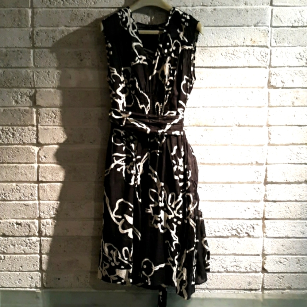 Theory Black Dress with sash Size 2